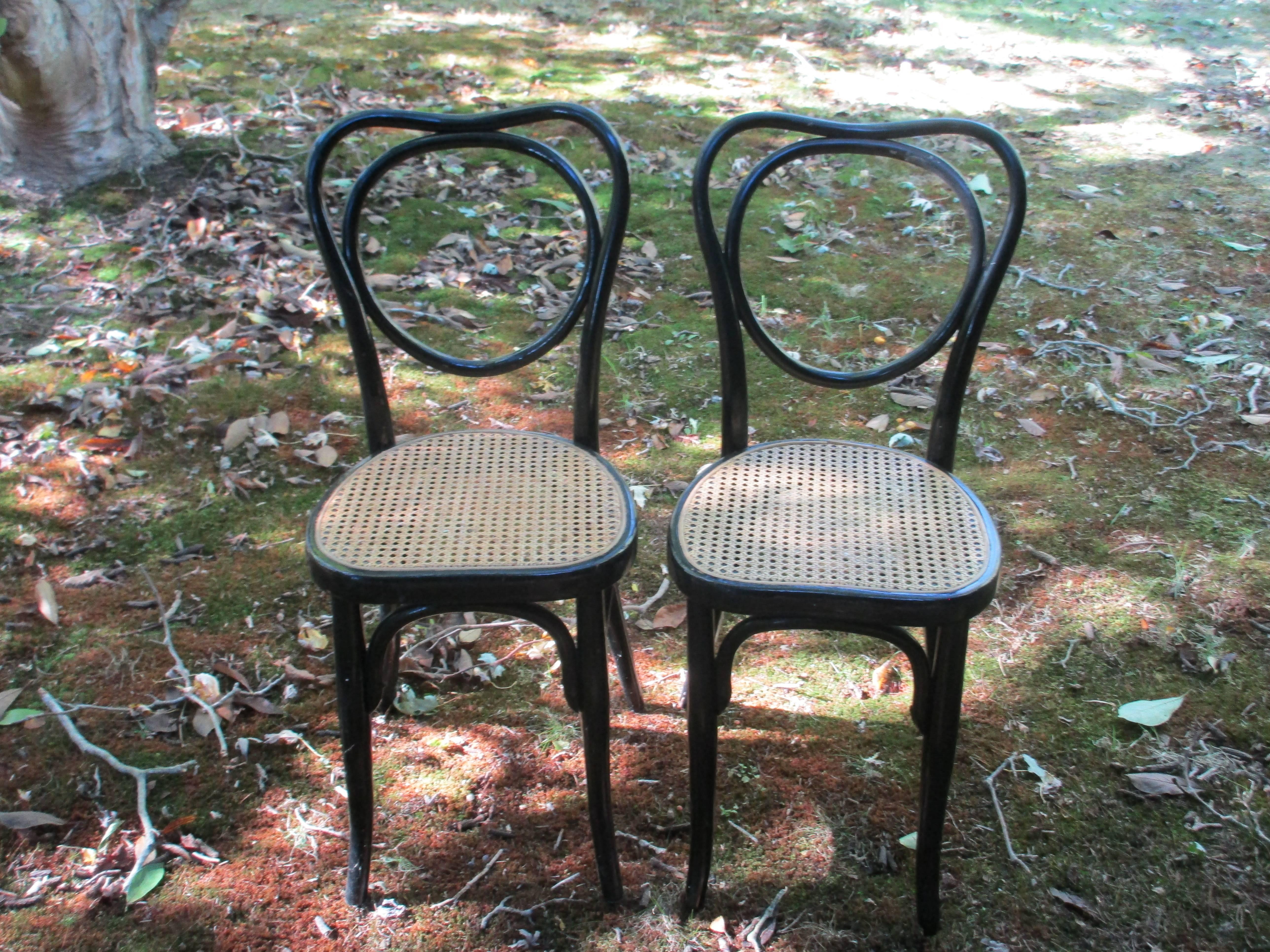 Austrian J J Kohn Bentwood Ebonized Chairs, 19th Century Austria For Sale