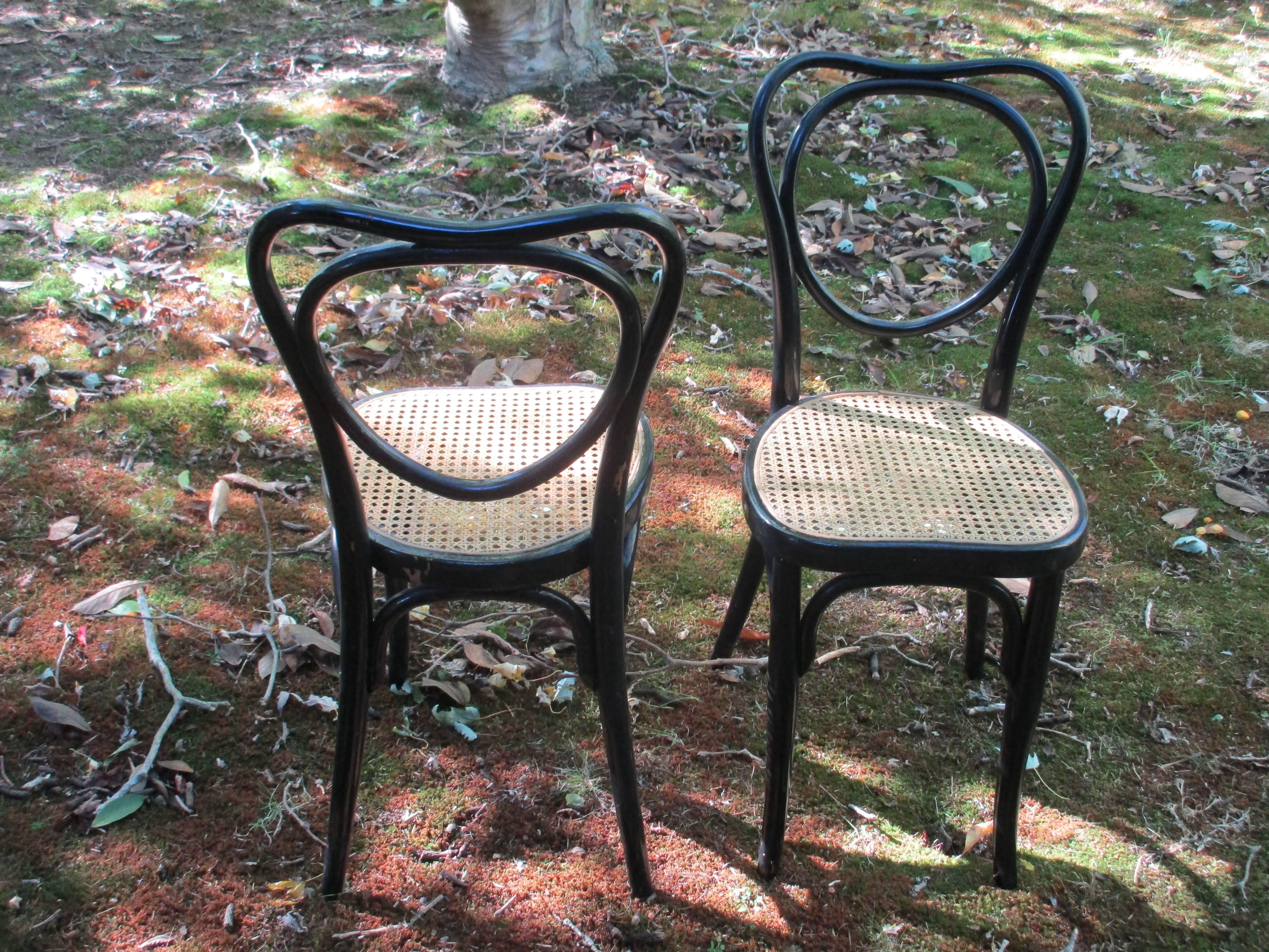 J J Kohn Bentwood Ebonized Chairs, 19th Century Austria In Good Condition For Sale In Water Mill, NY
