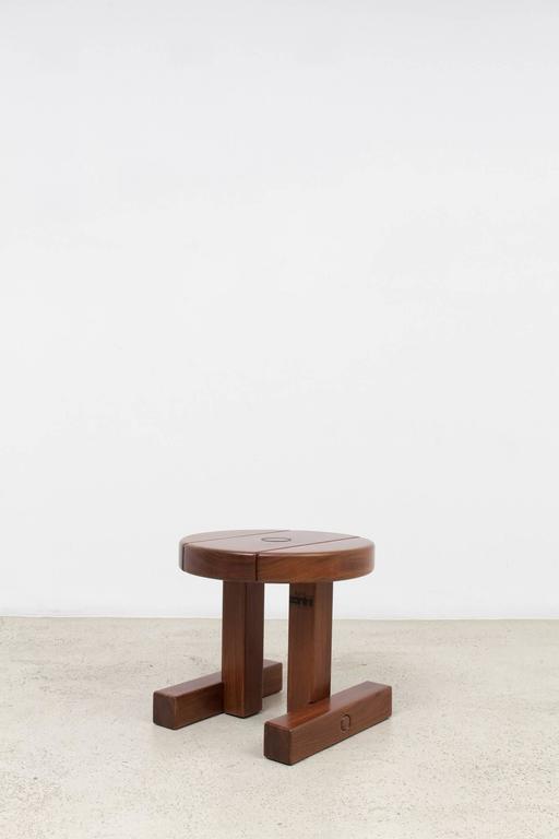 Solid Ipe wood stool designed by Brazilian Zanini de Zanine.  A versatile piece that could also be used as a side table.