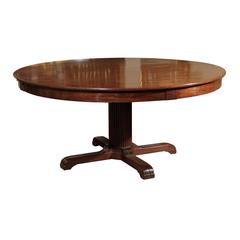 19th Century Neoclassical Style Mahogany Center Dining Table with Pedestal Base