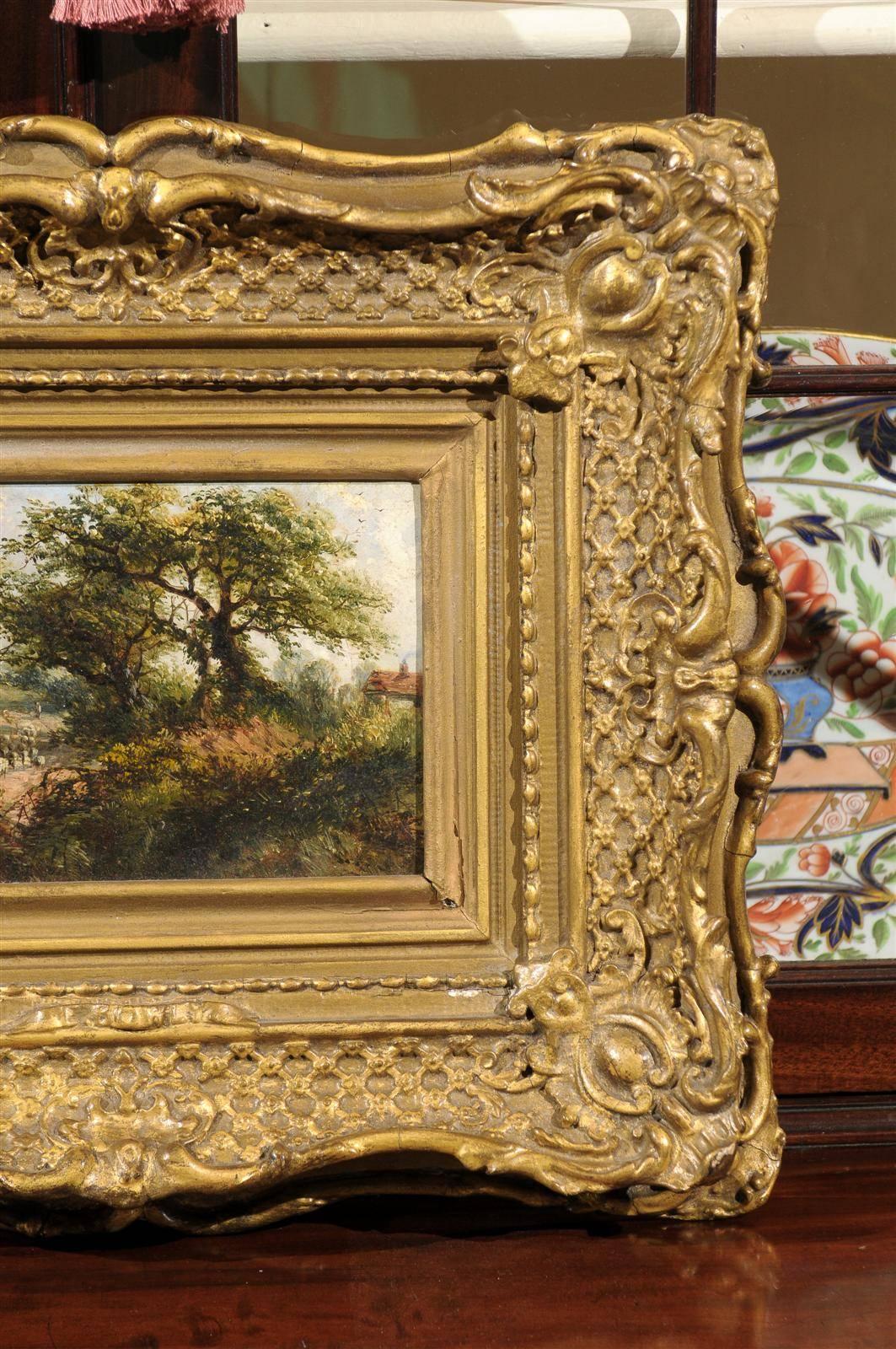 Gilt Framed 19th Century Oil on Canvas Landscape Painting, English 4