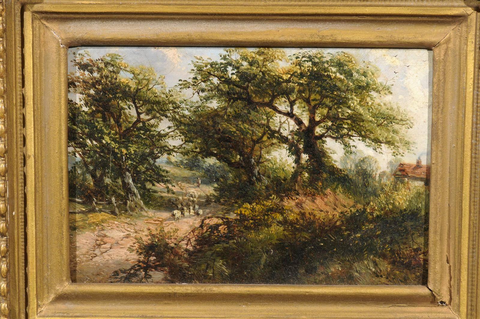 Gilt Framed 19th Century Oil on Canvas Landscape Painting, English 1