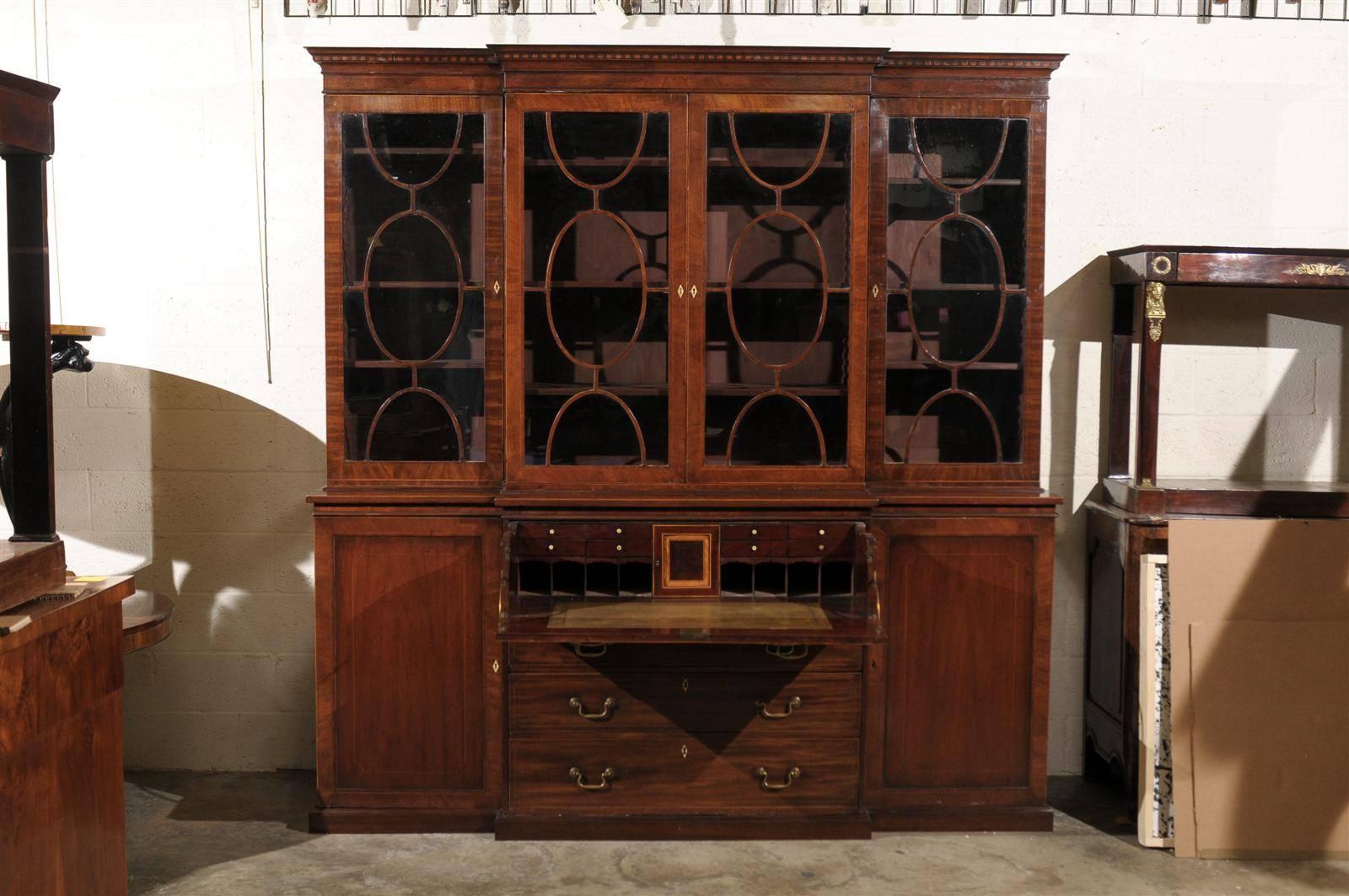 19th Century English Mahogany Breakfront Bookcase 6