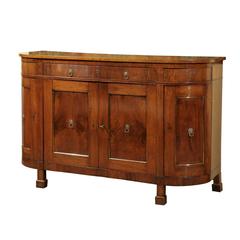 Louis Philippe Enfilade with Three Drawers, Four Cabinets and Rounded Sides
