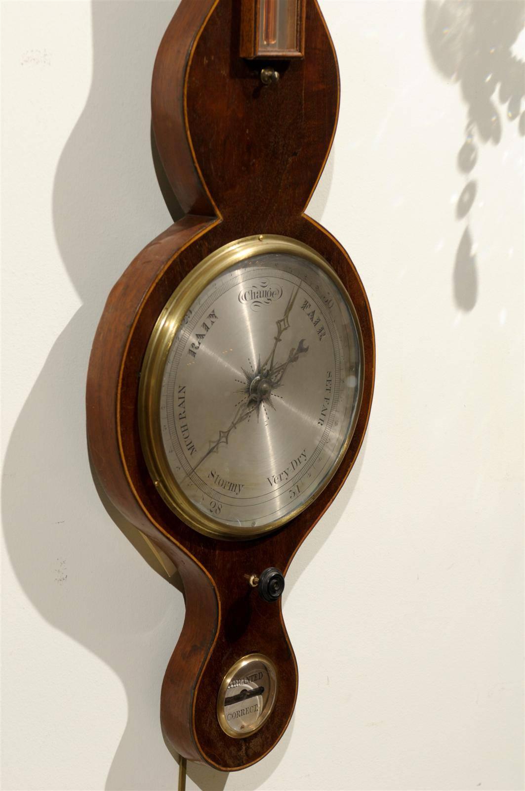 18th Century English Banjo Barometer, circa 1780 1