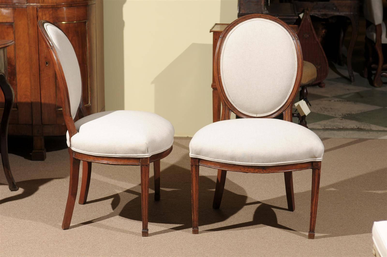 Pair of Louis XVI Period Balloon Back Side Chairs in Beechwood France circa 1780 In Excellent Condition In Atlanta, GA