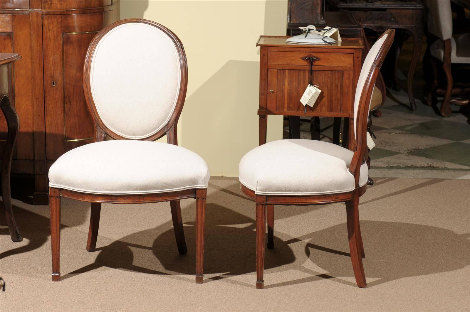 Pair of Louis XVI Period Balloon Back Side Chairs in Beechwood France circa 1780 1