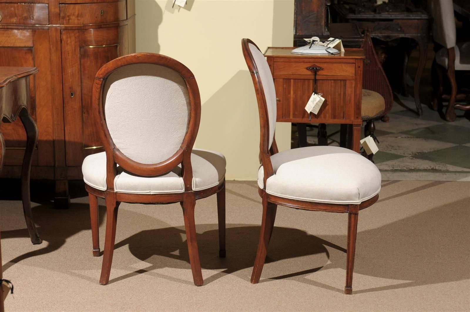 Pair of Louis XVI Period Balloon Back Side Chairs in Beechwood France circa 1780 4
