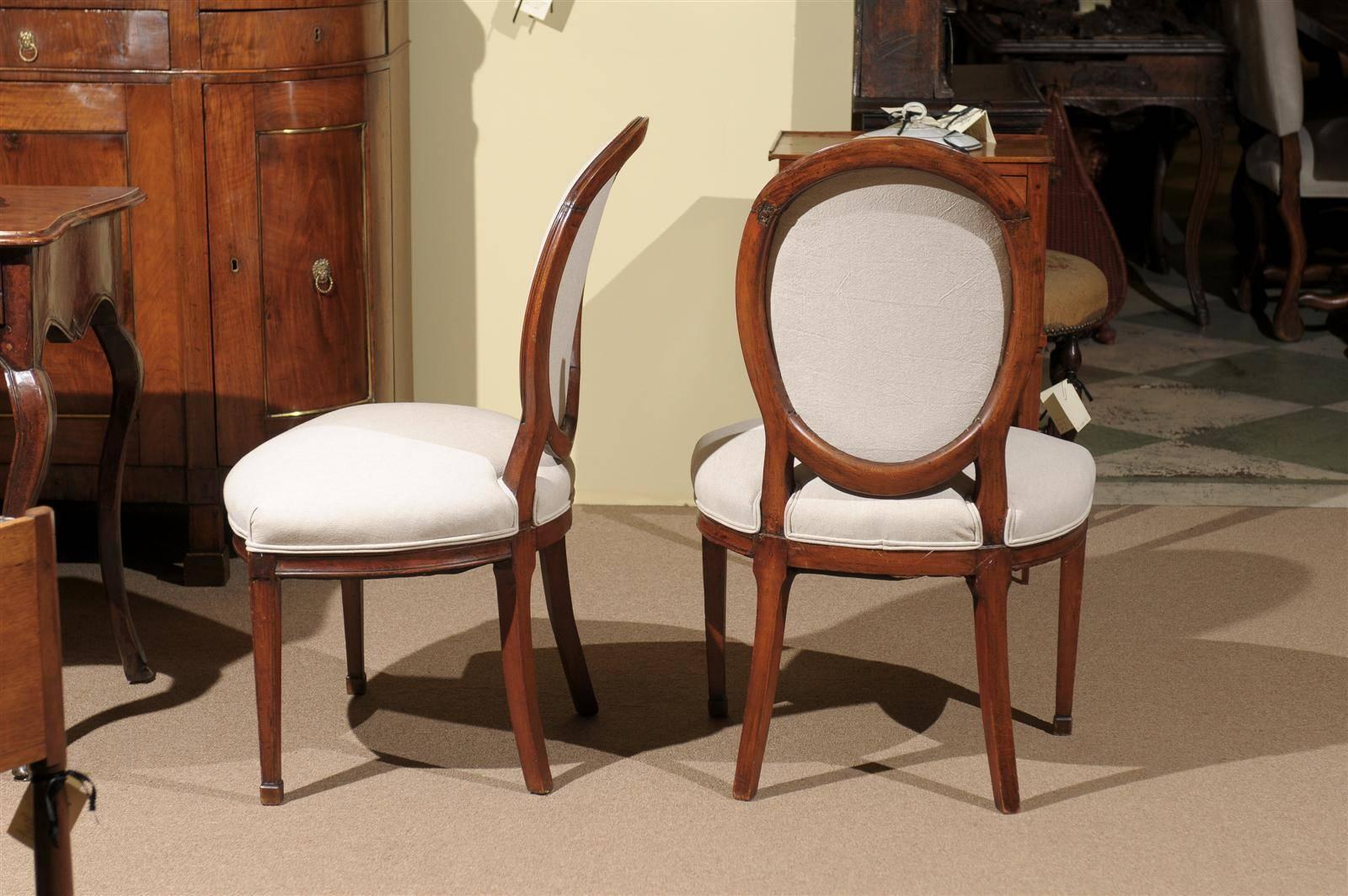 Pair of Louis XVI Period Balloon Back Side Chairs in Beechwood France circa 1780 5
