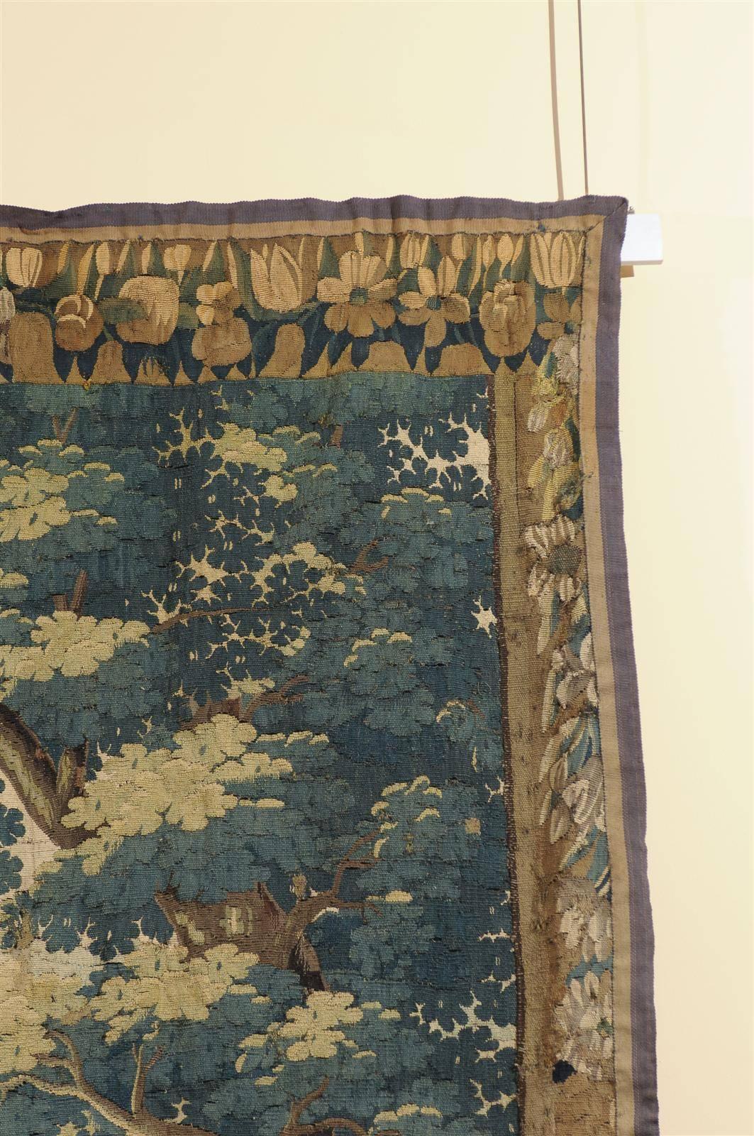 18th Century and Earlier Large 18th Century French Aubusson Tapestry with Bird