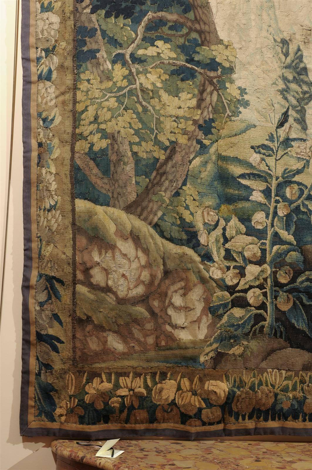 Large 18th Century French Aubusson Tapestry with Bird 6