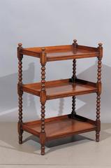 19th Century English Mahogany Bobbin Leg Trolley/What Not