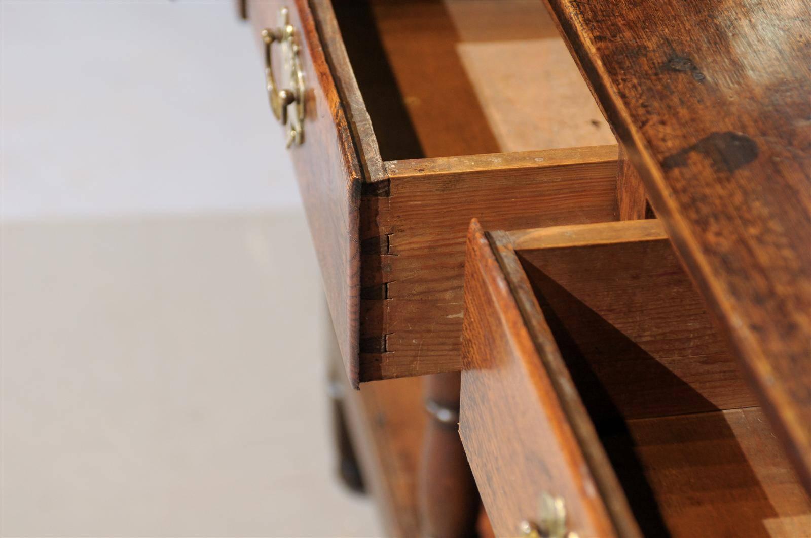 18th Century English Jacobean Style Oak Dresser Base with Lower Shelf & Drawers 5
