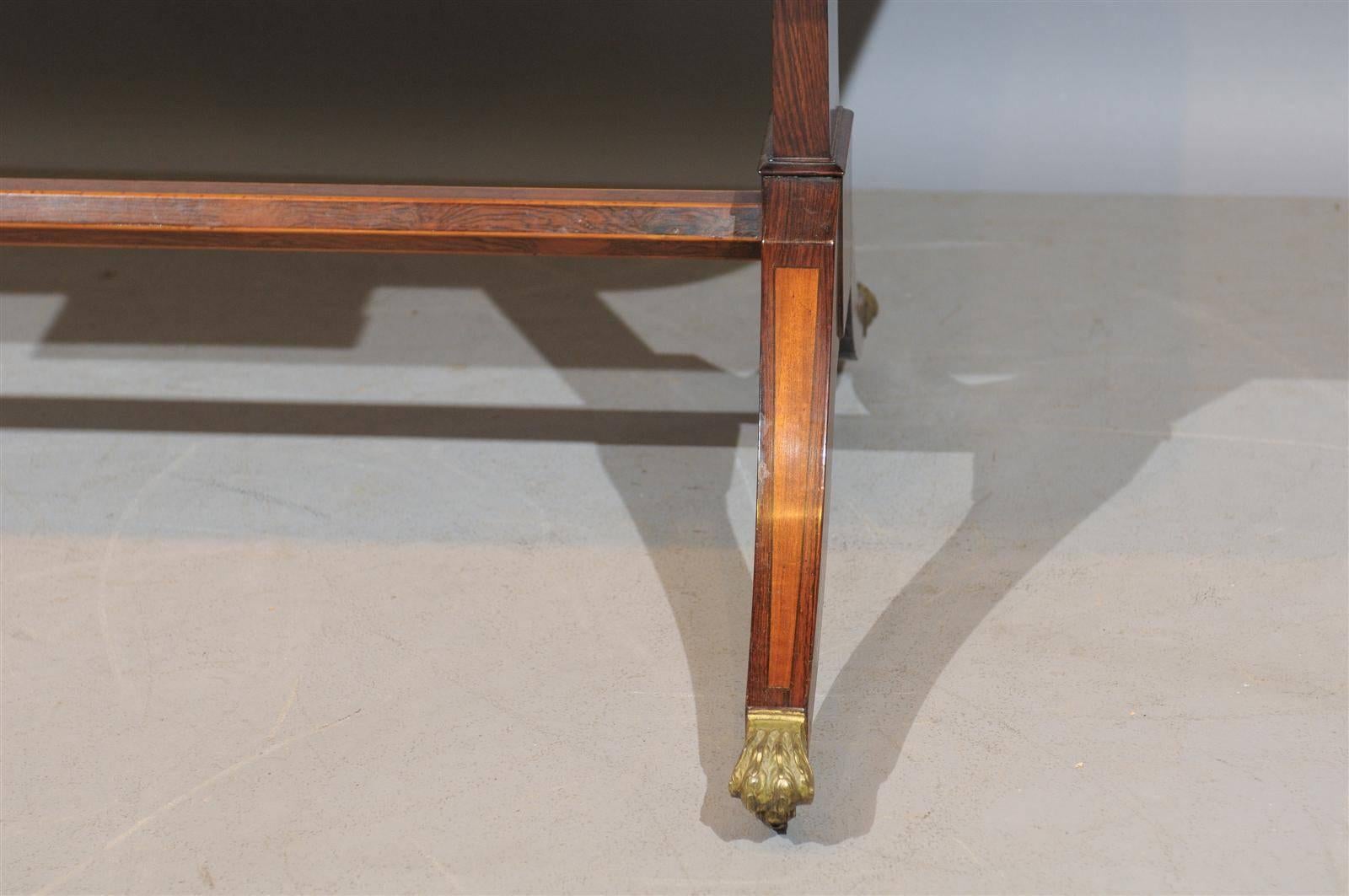 19th Century Regency Style Rosewood Drop Leaf Sofa Table with Gilt Accent 5