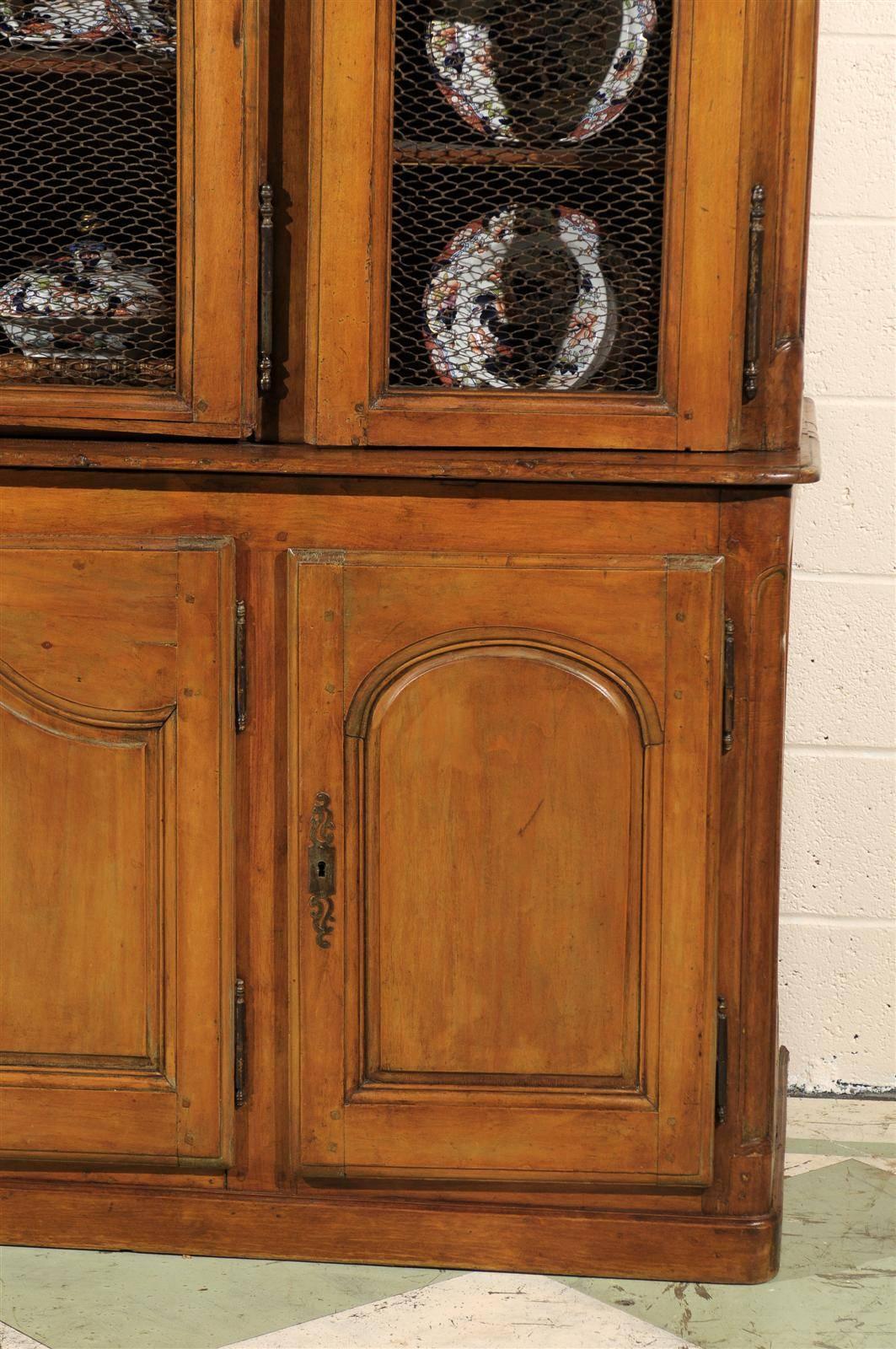 Large 18th Century French Provincial Bibliotheque Cabinet in Fruitwood 2