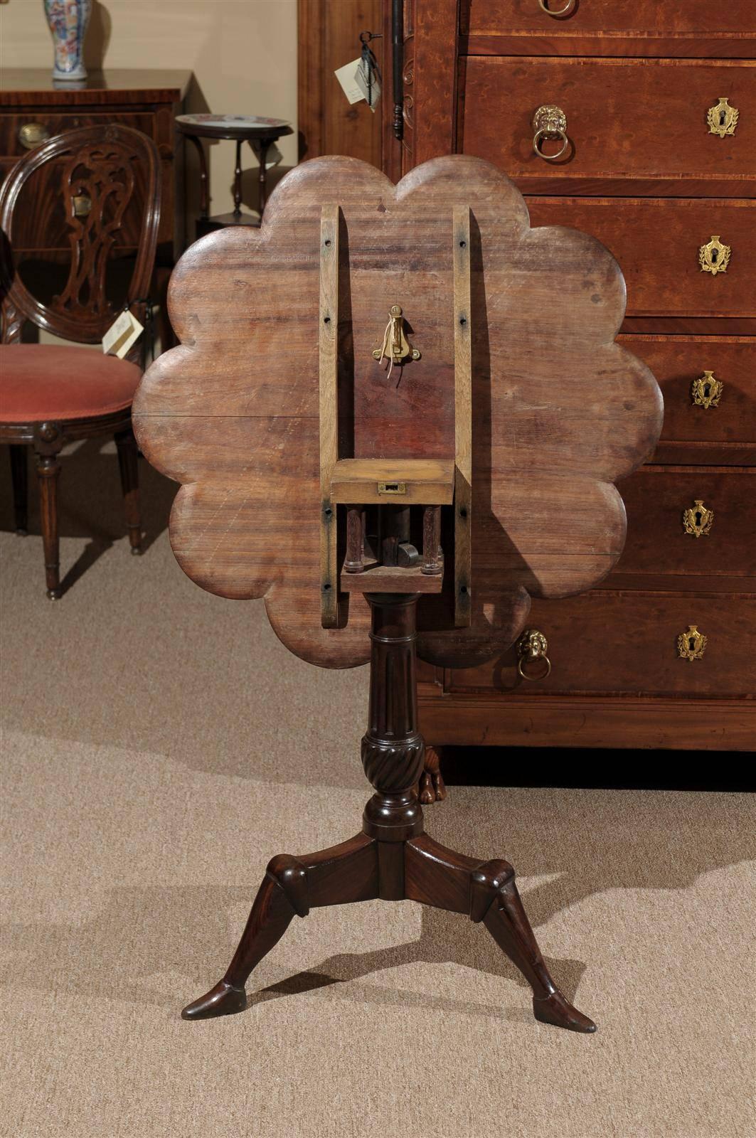 Manx Rosewood Tilt-Top Table with Carved Recesses and Brass Inlay, circa 1890 3