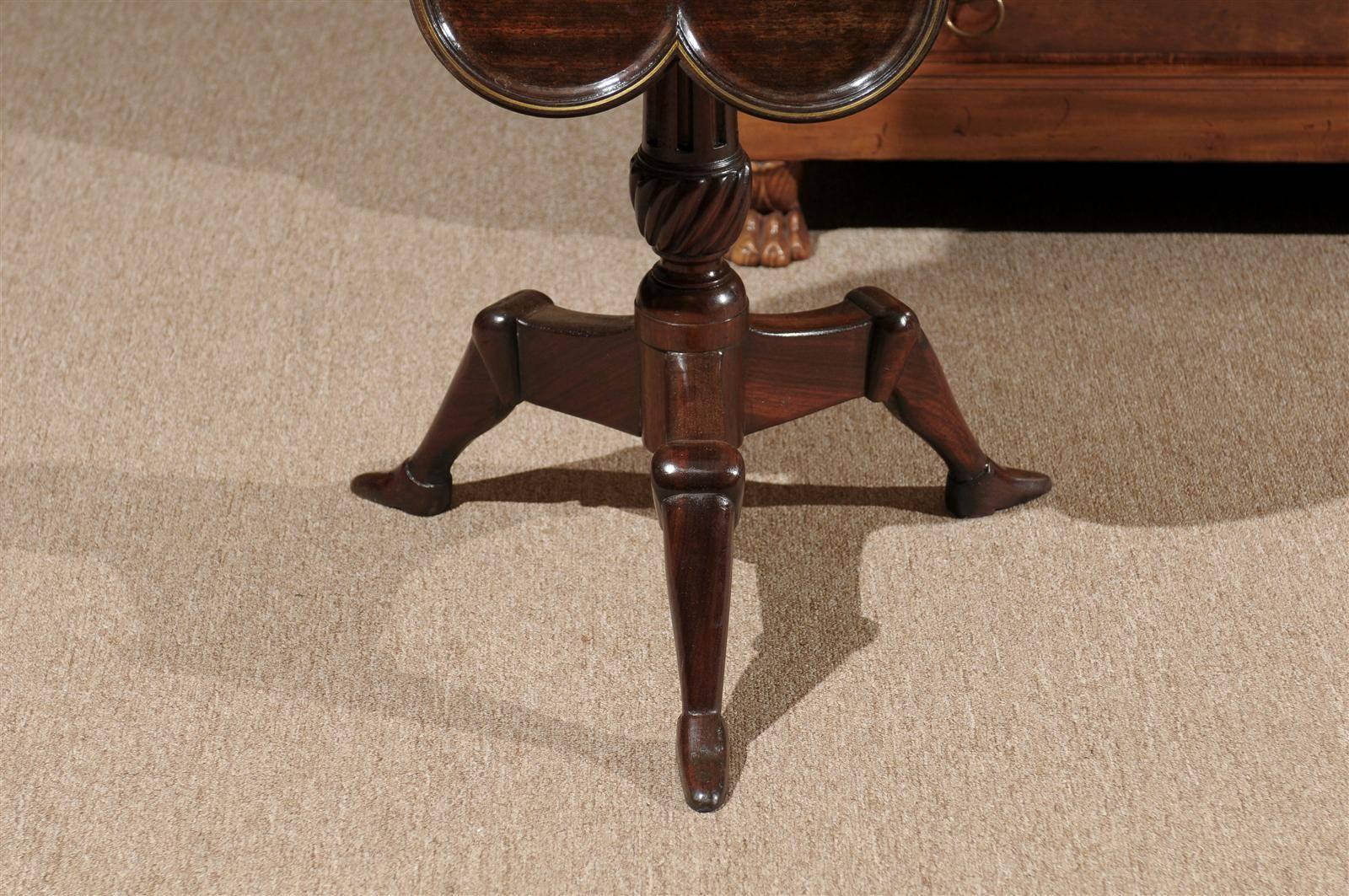 Manx Rosewood Tilt-Top Table with Carved Recesses and Brass Inlay, circa 1890 5