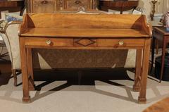19th Century French Directoire Walnut Serving Table with Two Drawers