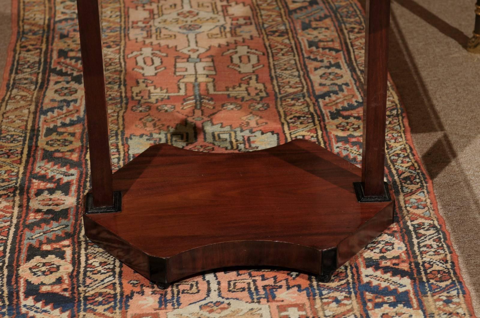 19th Century French Empire Mahogany Oval Table with Marble Top and Gallery 5