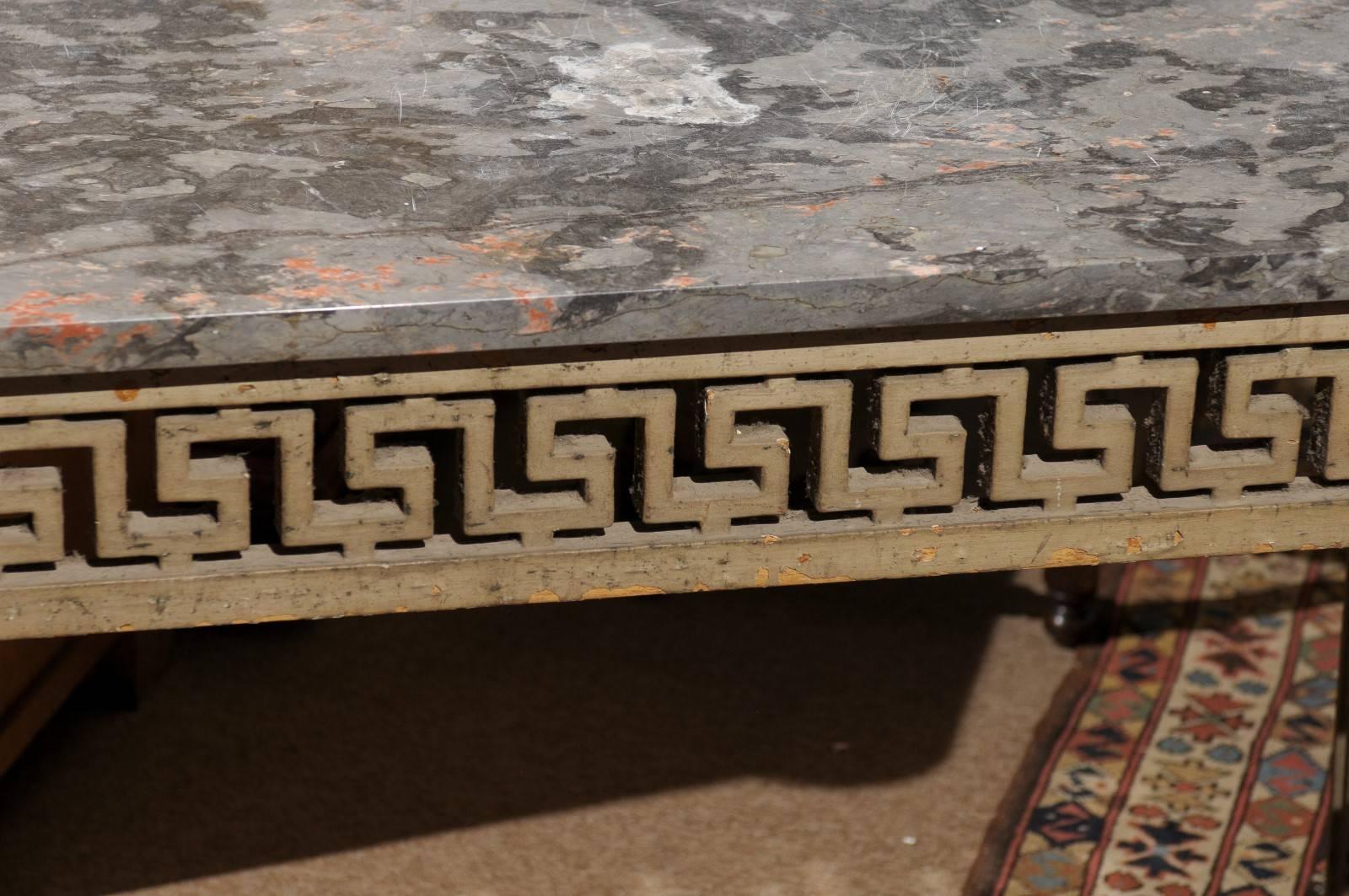 Late 18th Century Louis XVI Painted Console with Pierced Greek Key Frieze 2