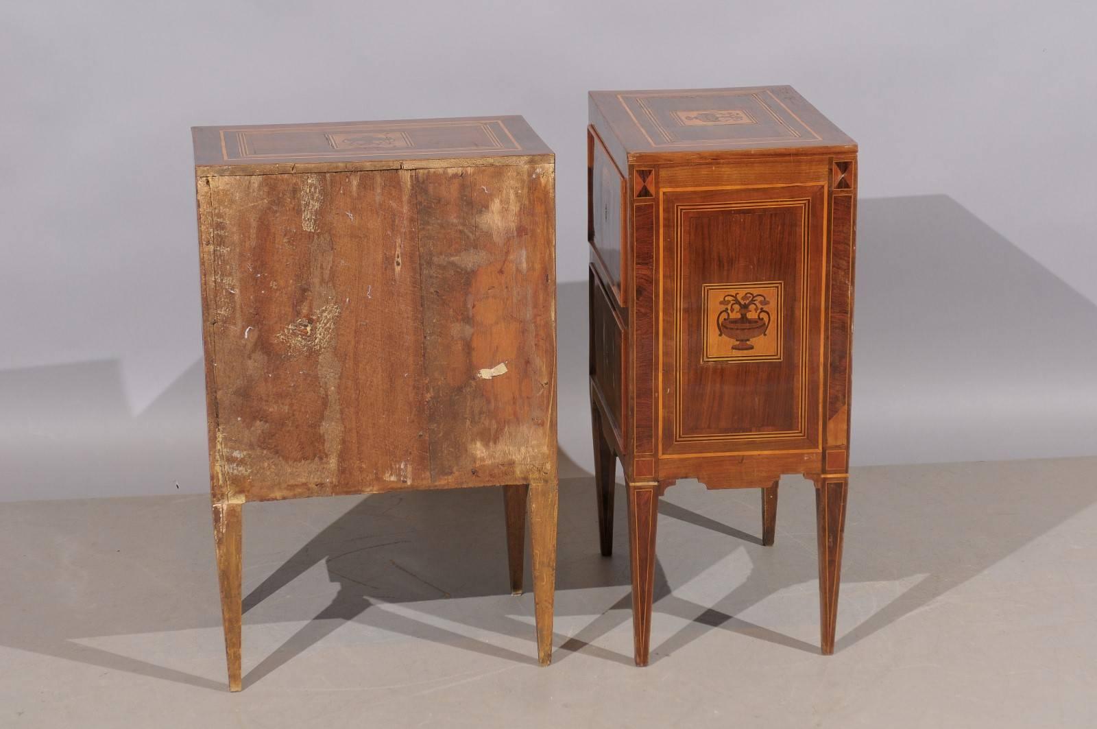 Pair of 19th Century Italian Neoclassical Style Commodinis 3