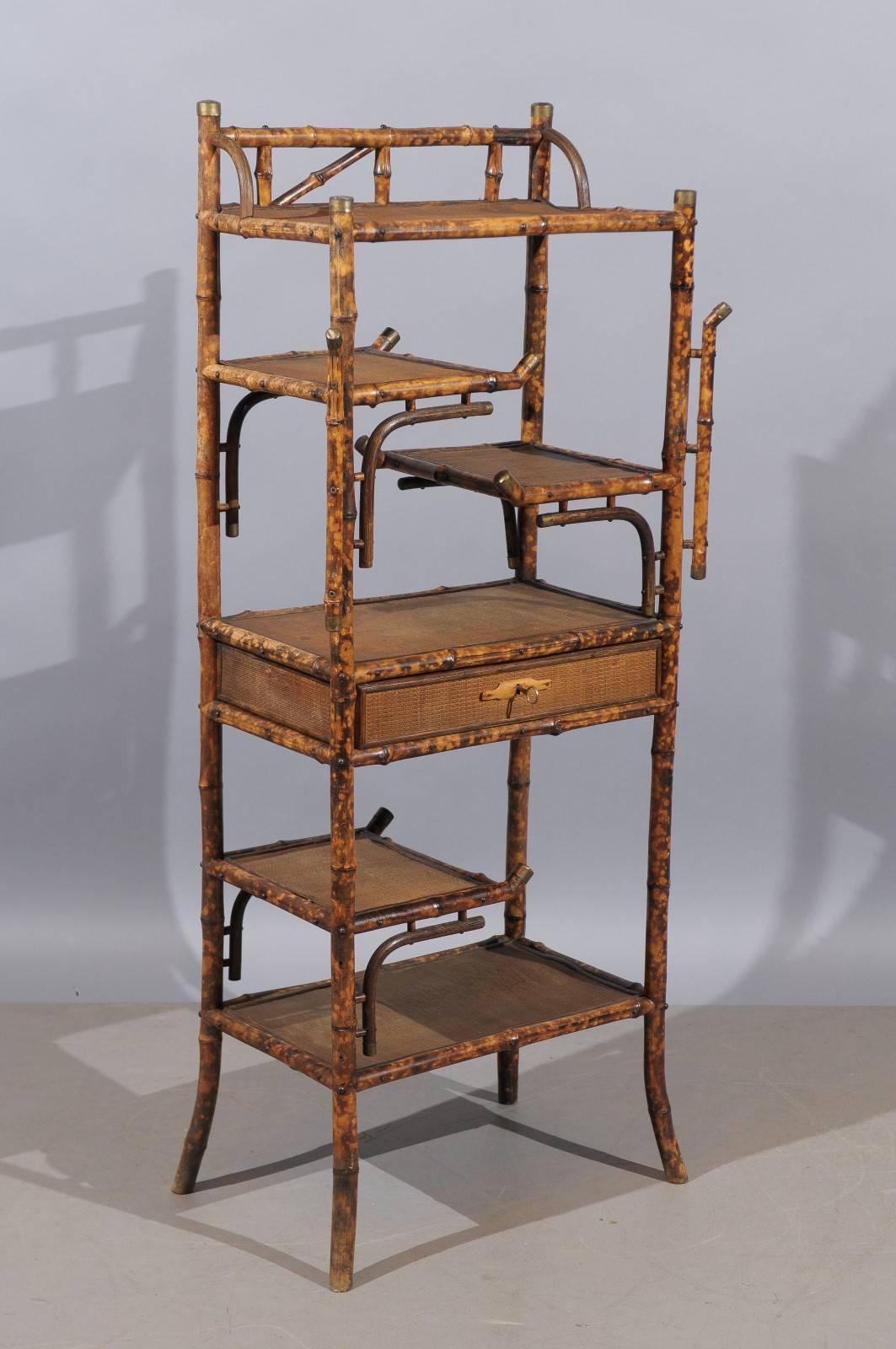 19th century continental bamboo shelf or stand.