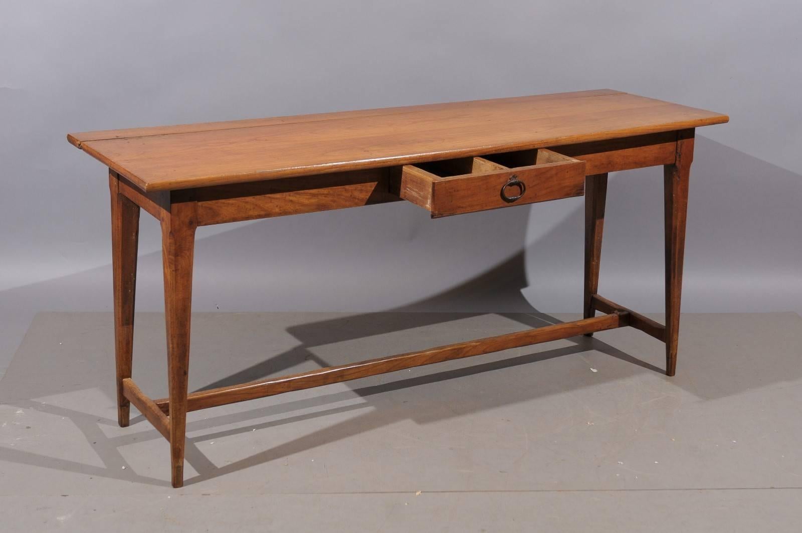 19th Century French Fruitwood Server/Console with Tapering Legs In Distressed Condition In Atlanta, GA