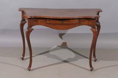 Mid-18th Century Italian Rococo Walnut Serpentine Console with Cabriole Legs