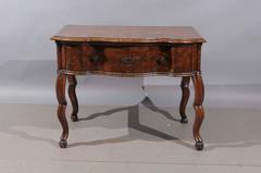 18th Century Italian Walnut Console Table with Serpentine Form