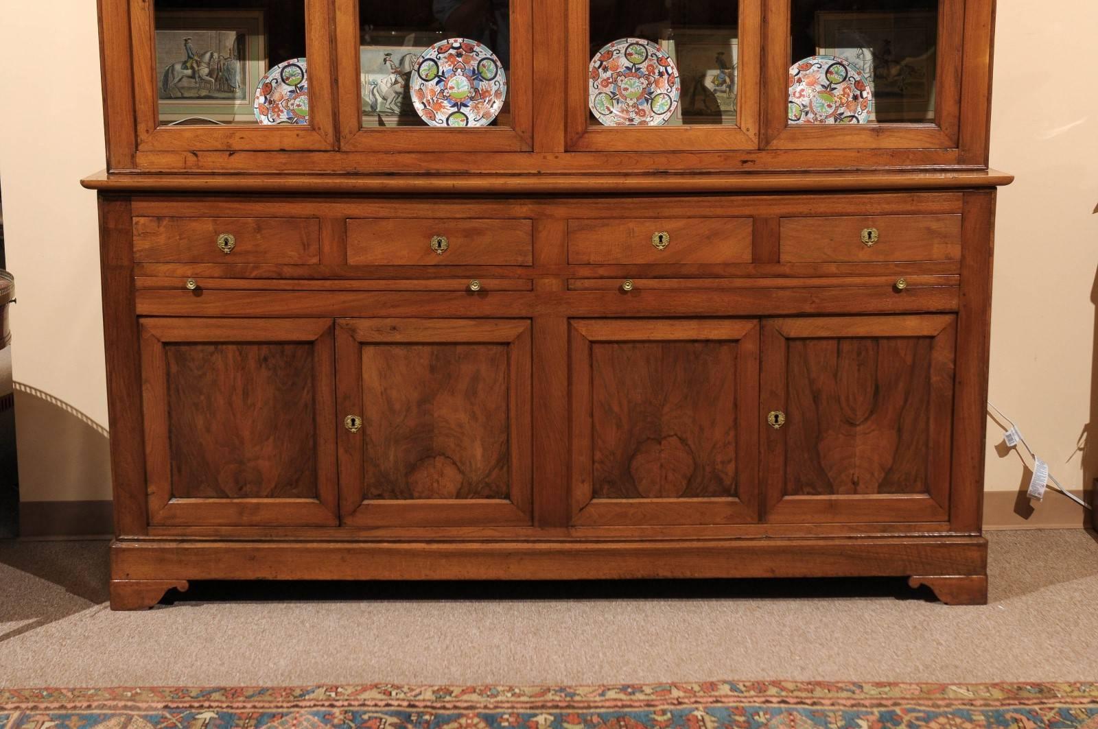 19th Century French Louis Phillippe Walnut Bookcase 2