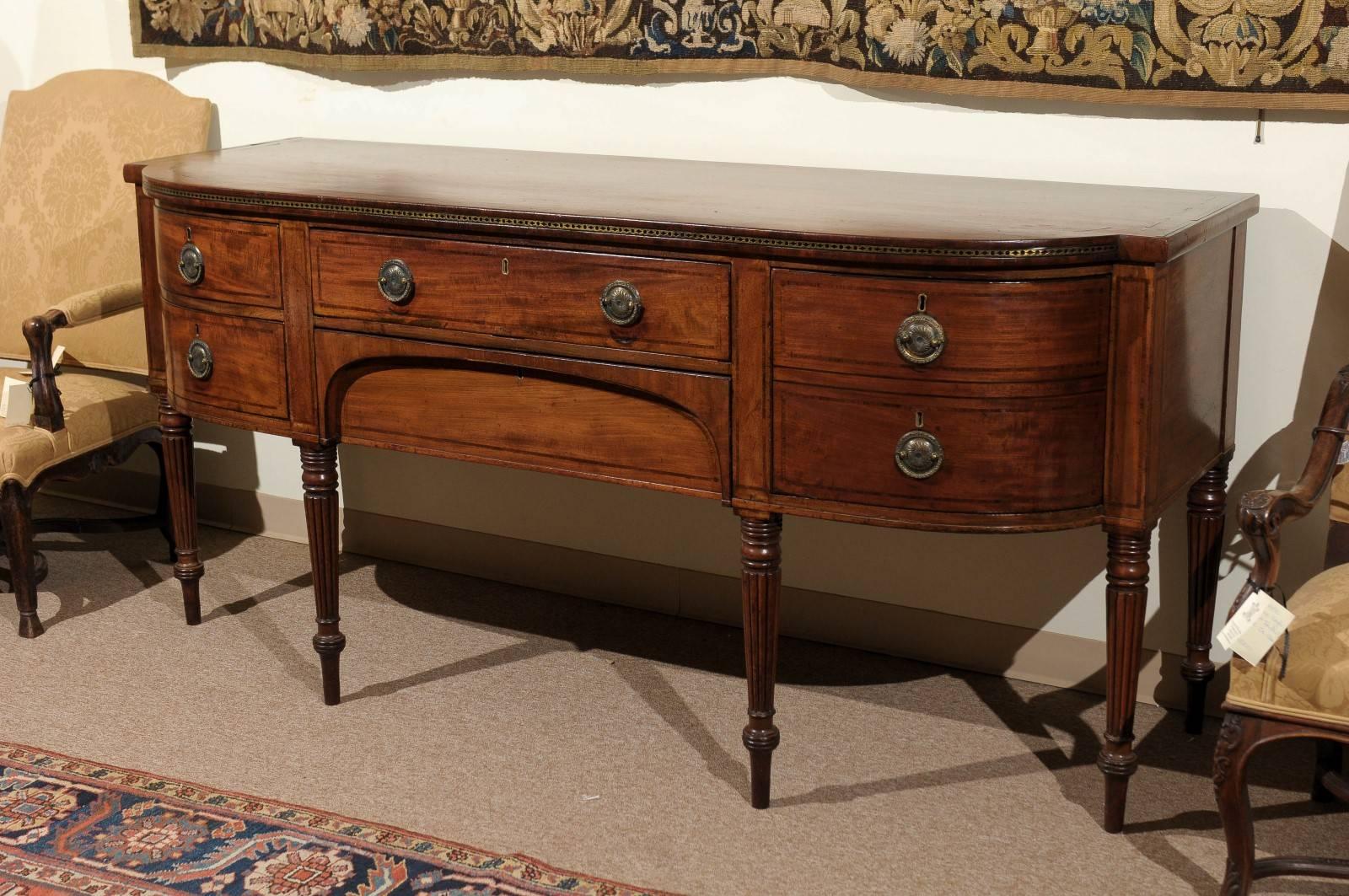 Early 19th Century English Regency Sideboard with Brass Inlay 4