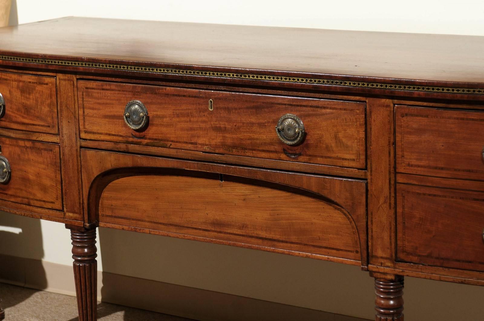 Early 19th Century English Regency Sideboard with Brass Inlay 6