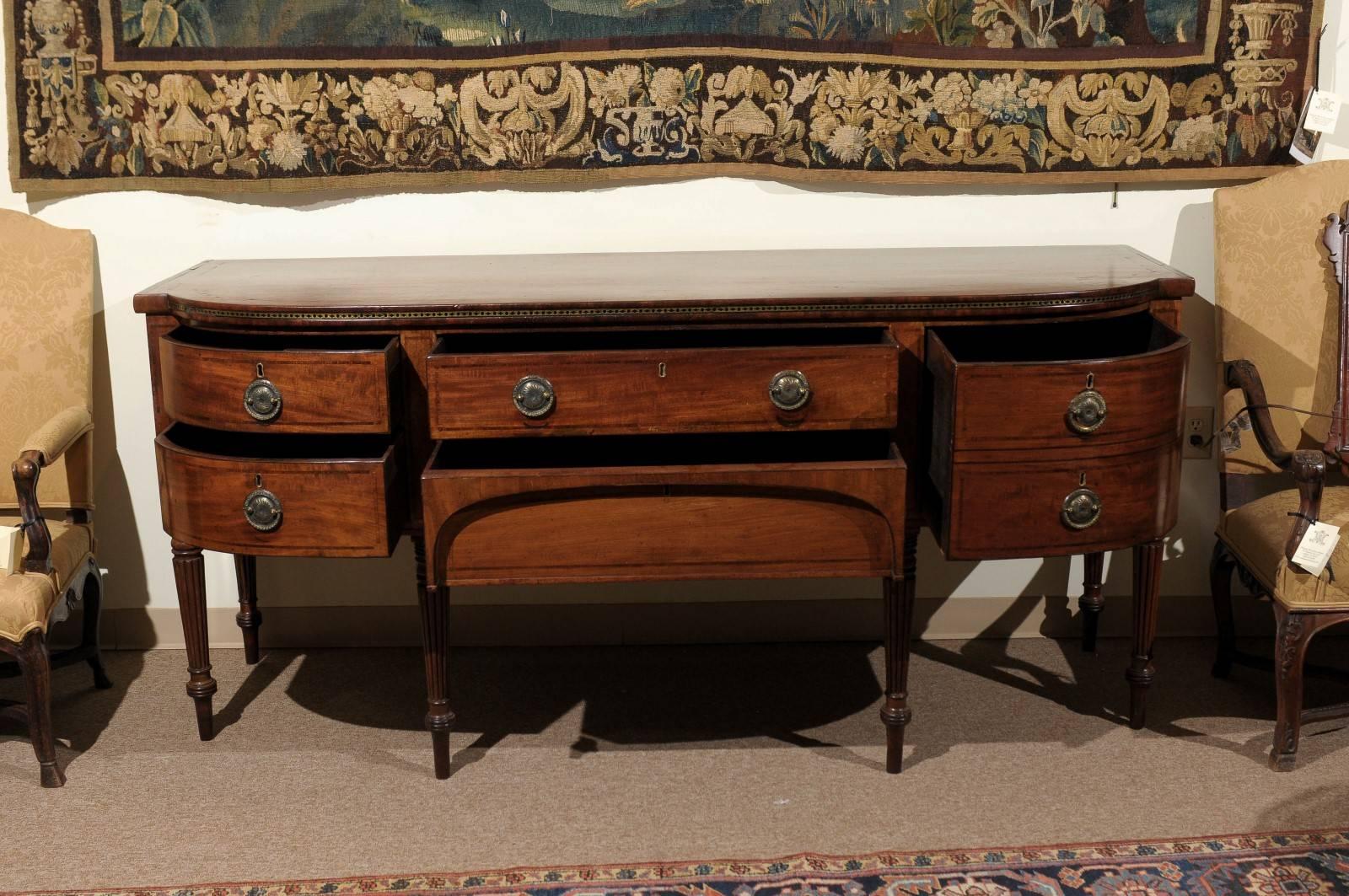 Early 19th Century English Regency Sideboard with Brass Inlay 1