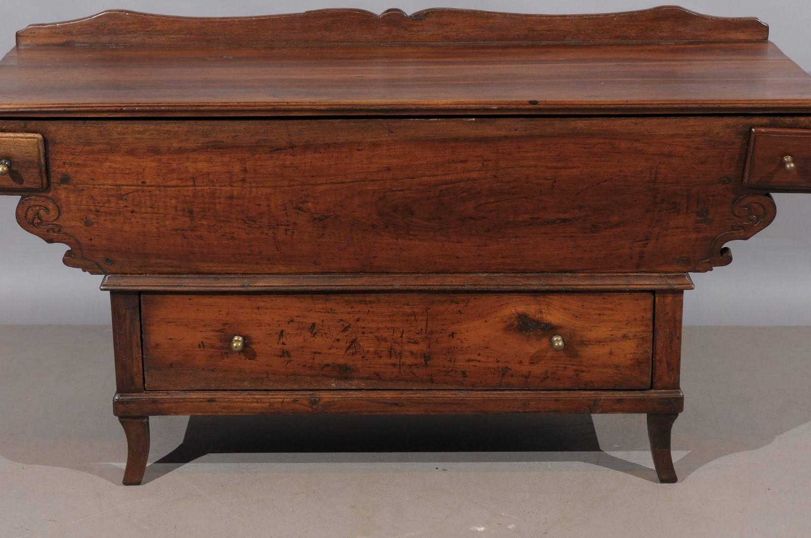 18th Century Swiss Dough Bin in Walnut and Elm with Lift Top & Lower Drawer 3