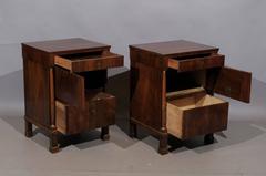 Pair of 19th Century Empire Walnut Bedside Commodes