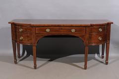 Early 19th Century English Mahogany Breakfront Sideboard with Crossbanding