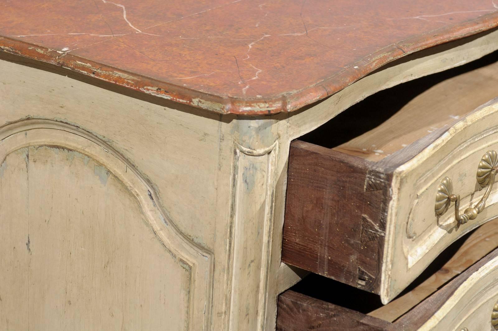 18th Century French Louis XV, Three-Drawer Commode with Hoof Feet 4