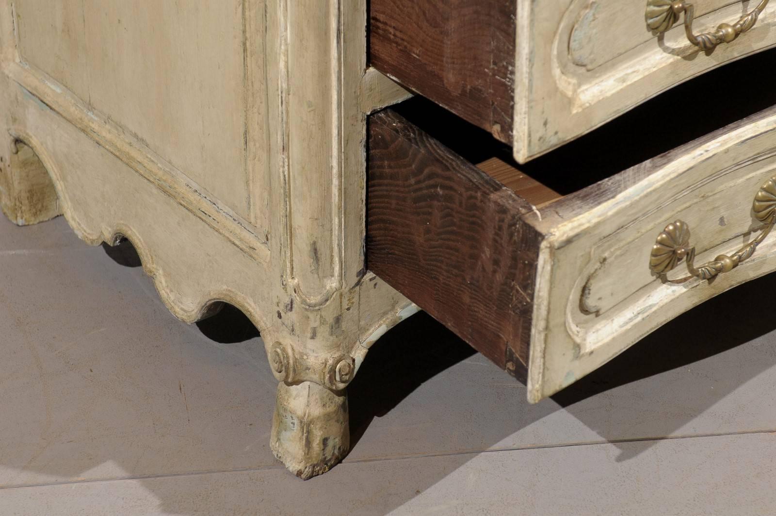 18th Century French Louis XV, Three-Drawer Commode with Hoof Feet 5