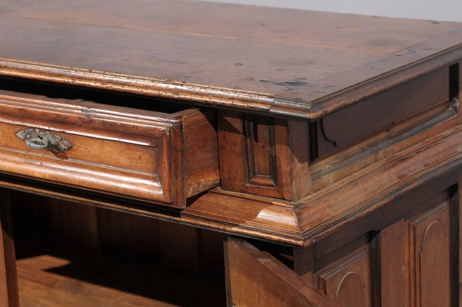 Louis XIV Walnut Buffet with Two Drawers and Doors, France, 18th Century 2