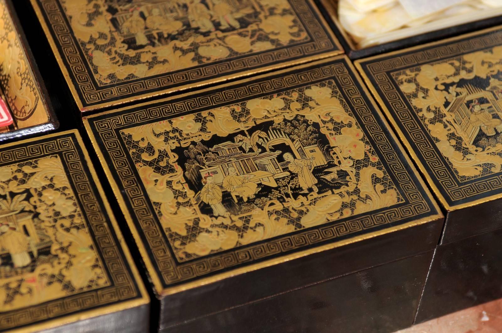 19th Century English Chinoiserie Game Box 4
