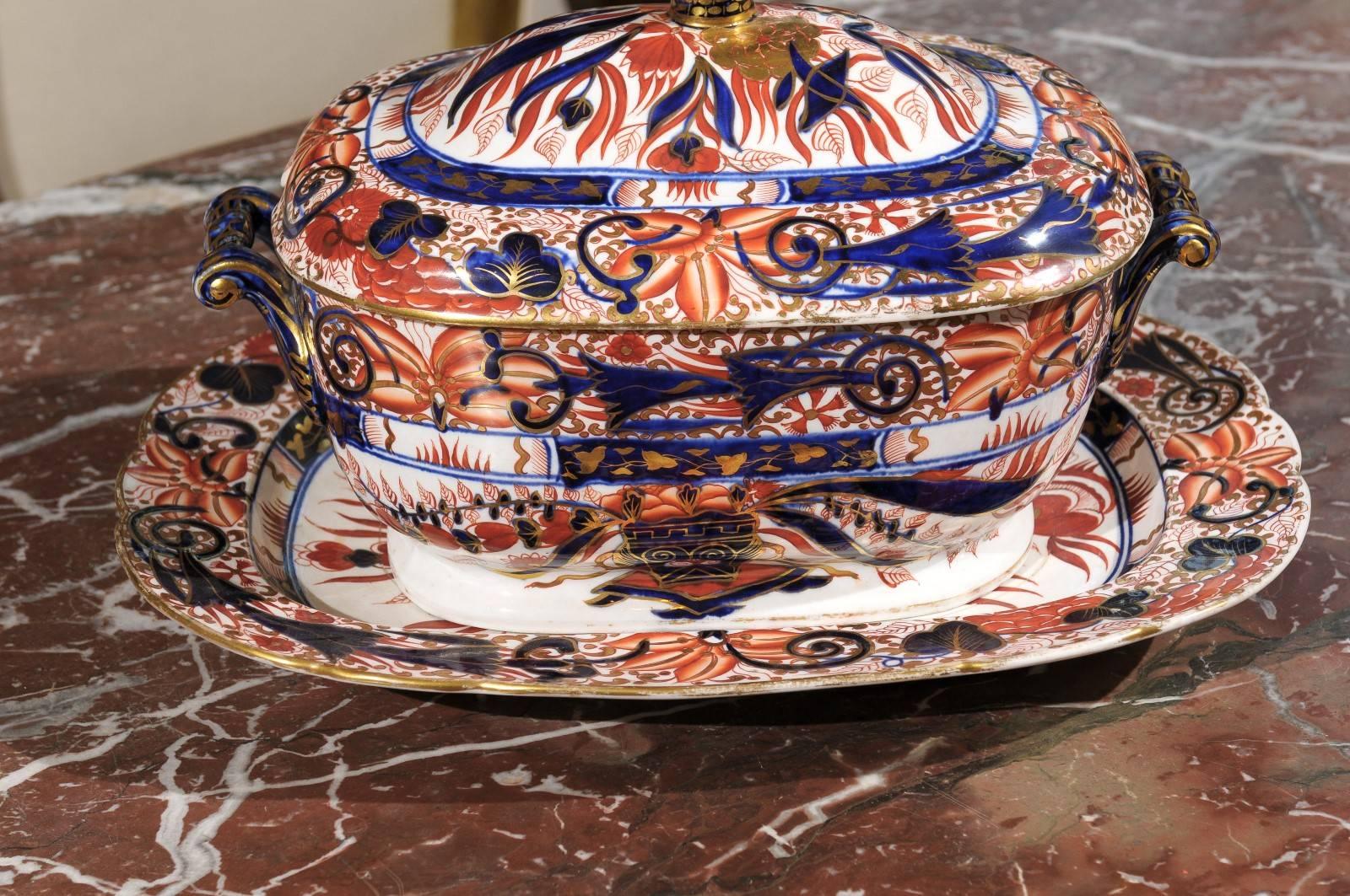 Soupière à légumes 3 pièces en palette Imari, 19e siècle, English Worcester, Ca. 1820 en vente 2