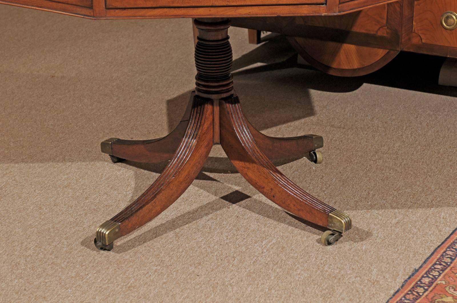 Early 19th Century English Regency Octagonal Rent Table with Pedestal Base 4