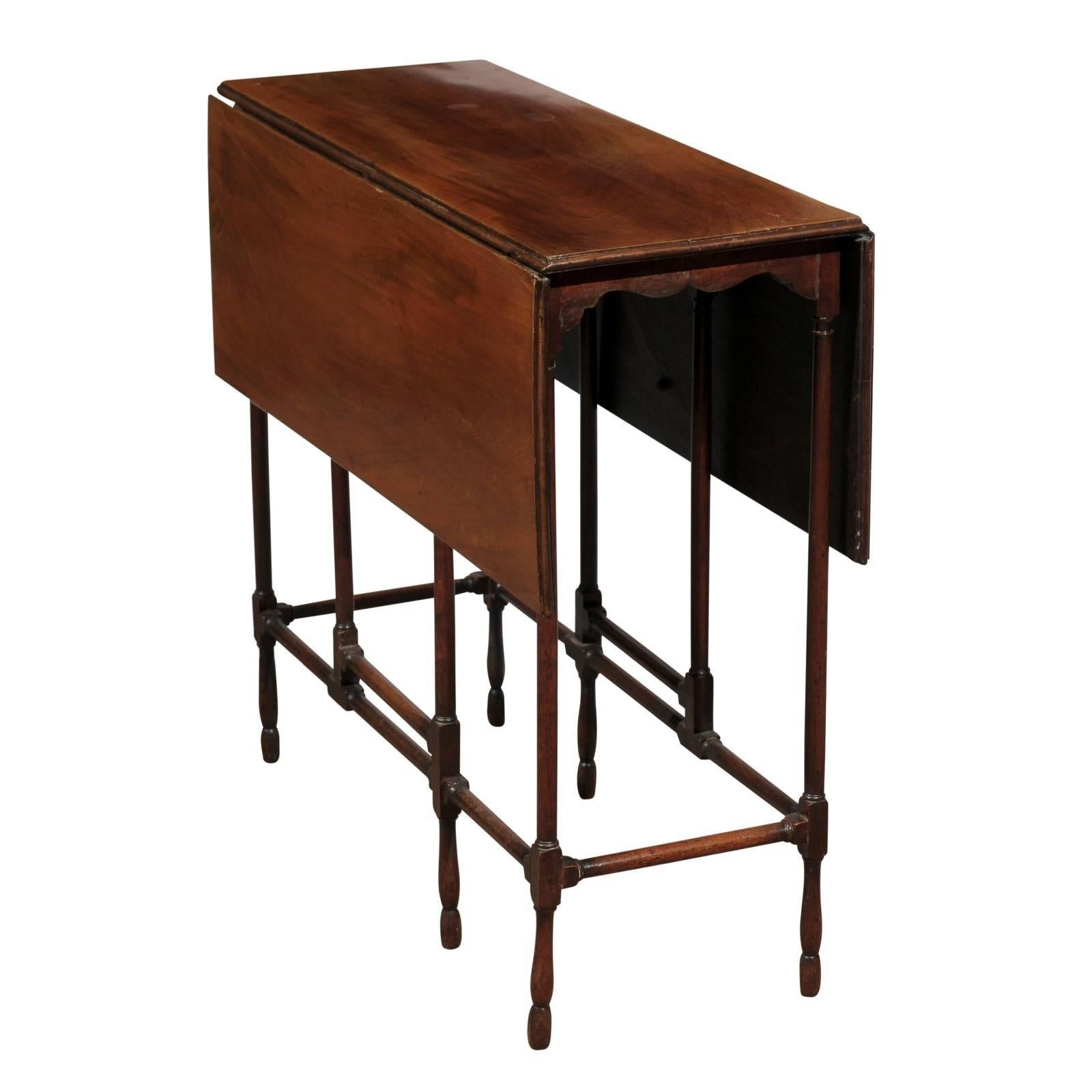 English George III Style Mahogany Spider Leg Drop-Leaf Table, circa 1810