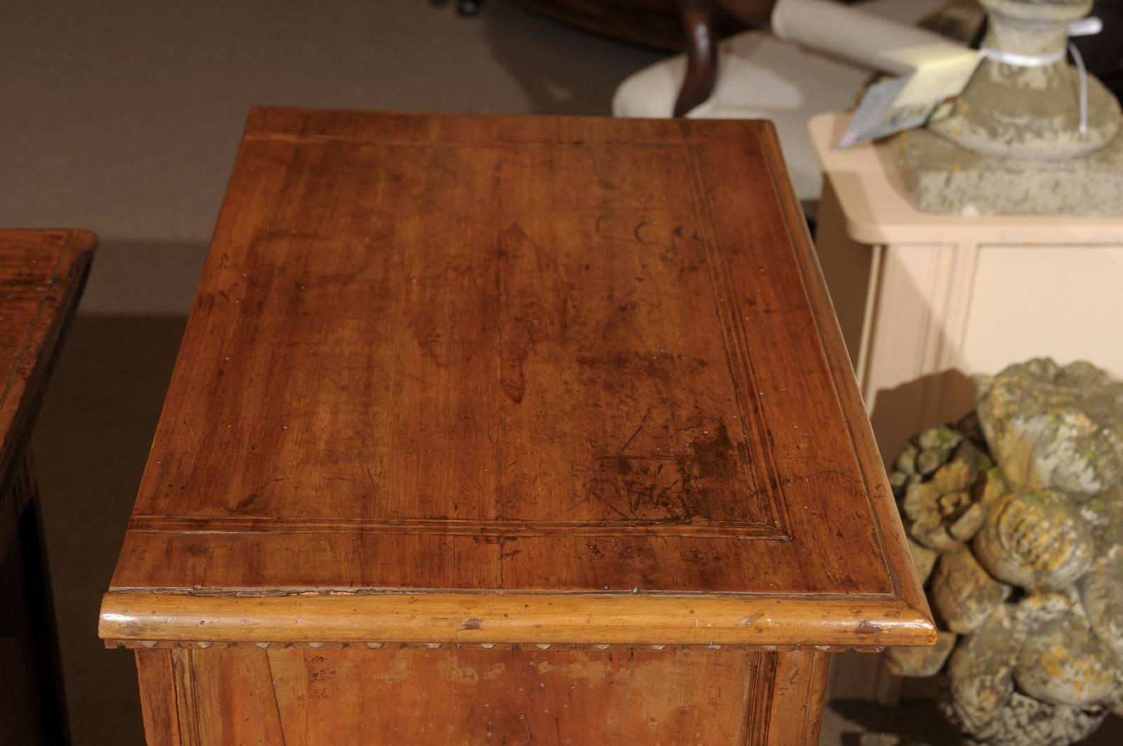 Pair of 19th Century Italian Petite Walnut Credenzas with Inlay 5