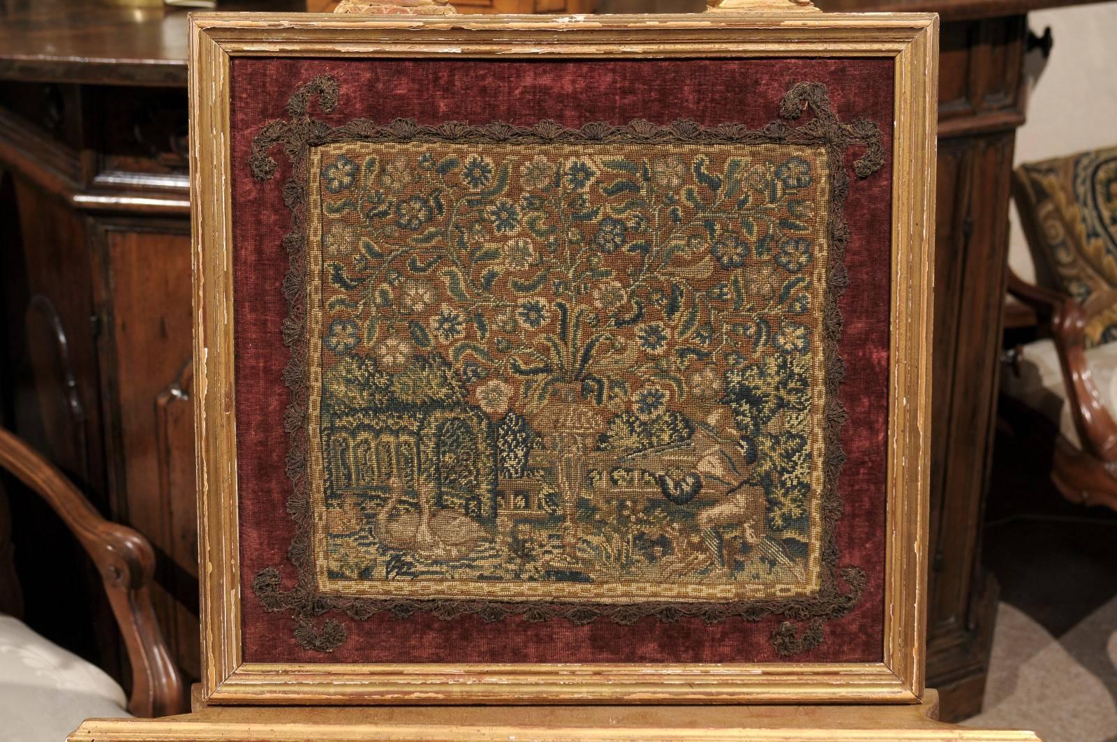 Pair of framed 17th century tapestries, Brussels.