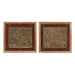 Pair of Framed 17th Century Tapestries, Brussels