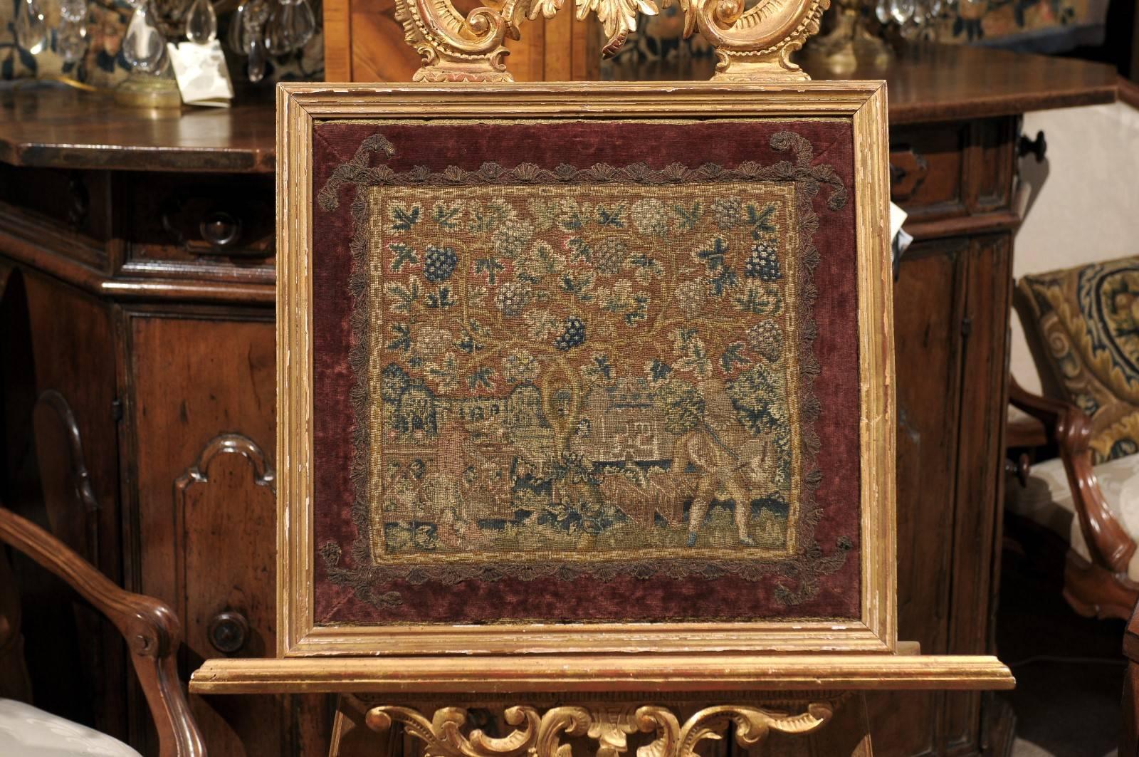 18th Century and Earlier Pair of Framed 17th Century Tapestries, Brussels