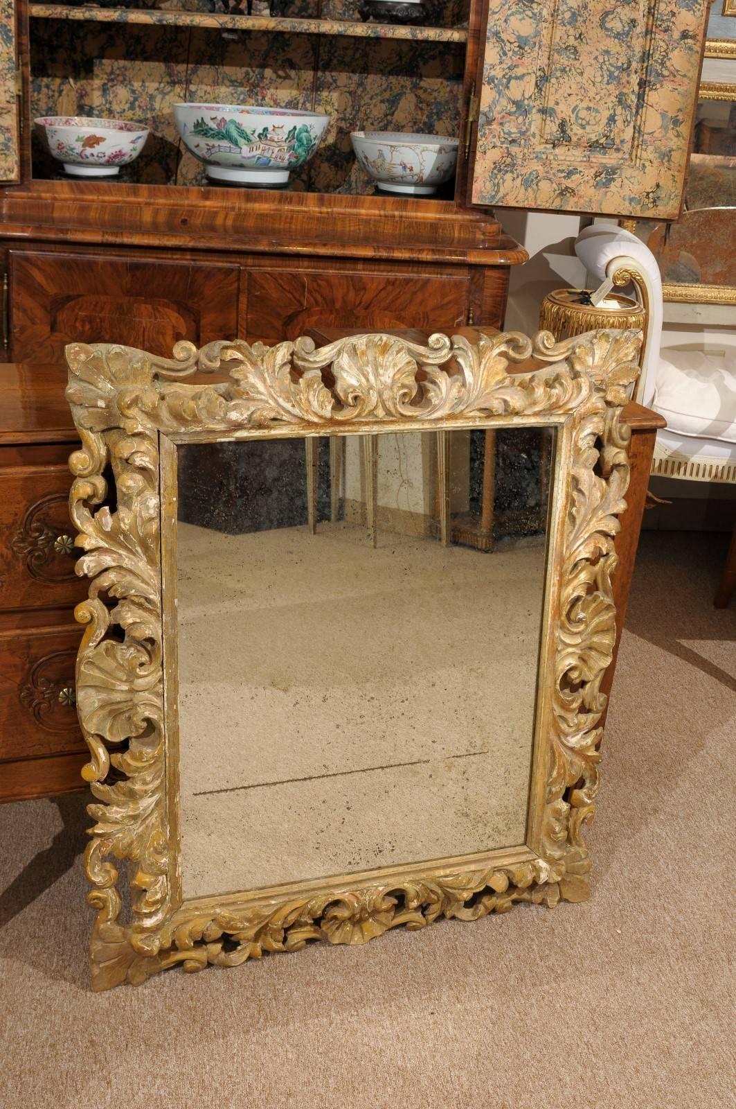 Rococo Style Italian Gilt-Wood Mirror, 19th Century 3
