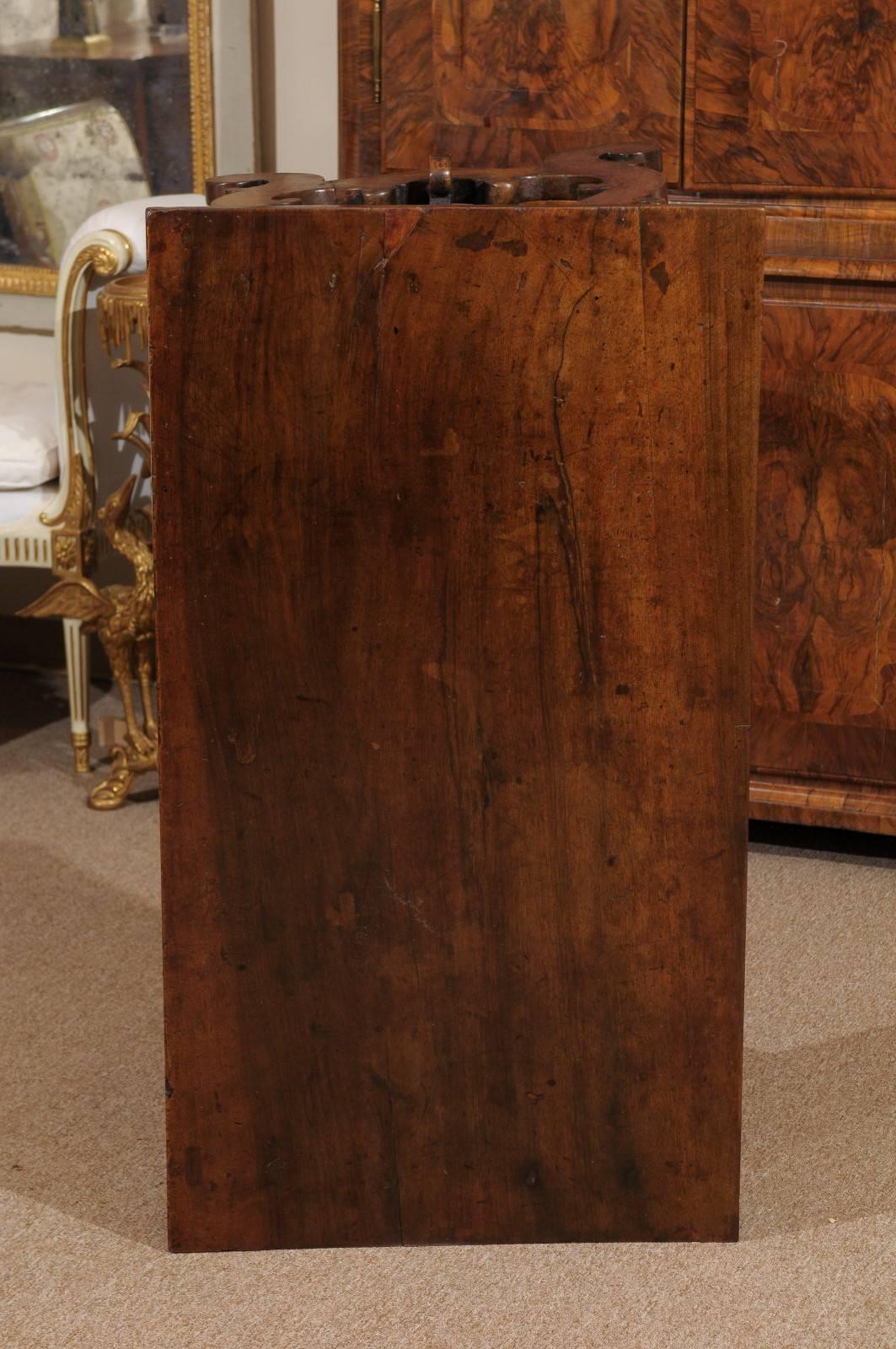 18th Century Italian Walnut Lyre Leg Console Table For Sale 5