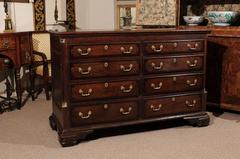 English Oak Mule Chest with Pilaster Corners, Early 19th Century